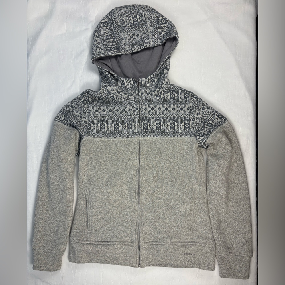 Patagonia Better Sweater Hoodie Womens Sz S Grey Icelandic Aztec Full Zip Jacket